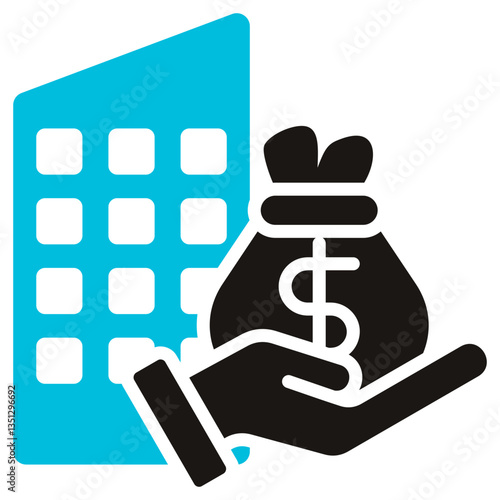 Venture Capital Glyph Blue Grey Icon
