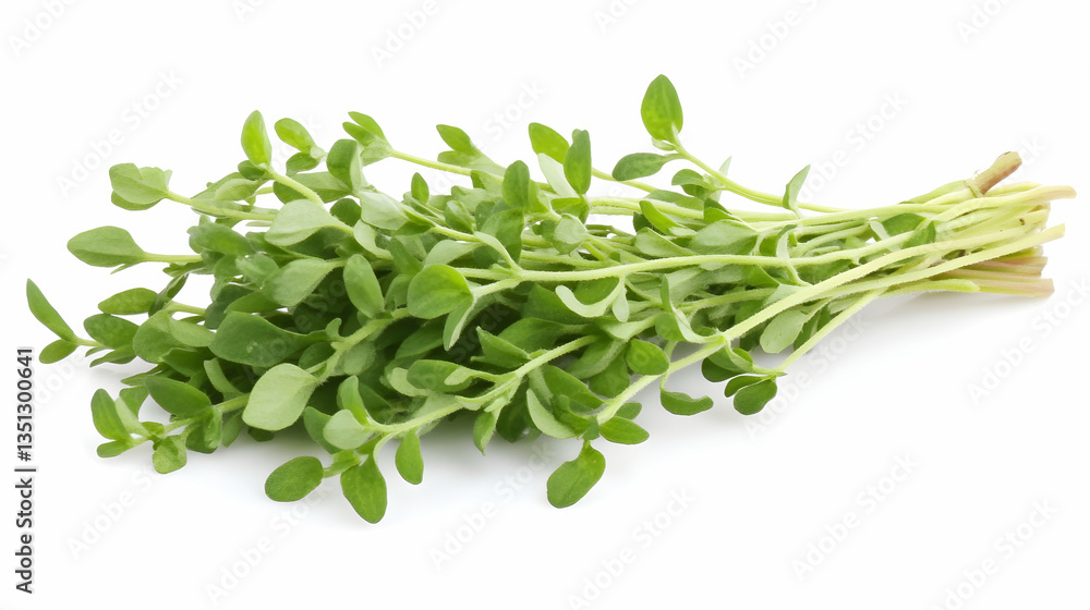 Fresh thyme sprigs, culinary herb, isolated, white background, food ingredient Fresh thyme sprigs, culinary herb, isolated, white background, food ingredient