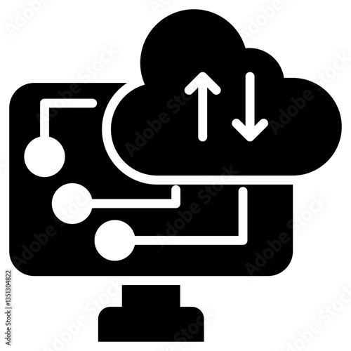 Cloud Computing Glyph Icon