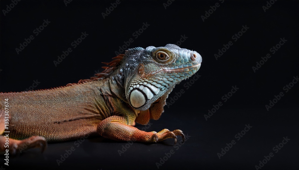 Obraz premium Lizard on a black background