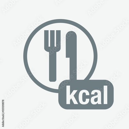 kcal icon, calories, nutrition, diet, food, health, fitness, energy, measurement, wellness.