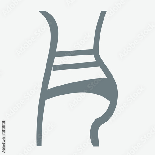 Fit female body silhouette line icon showing healthy slim shape
