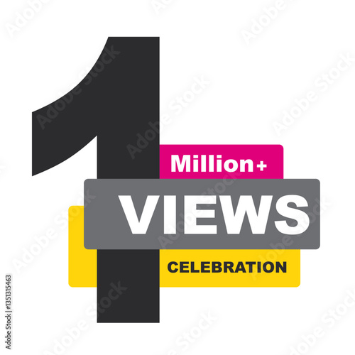 Download this Views Celebration Thumbnail Banner Set 1M, 1 Million Views, 1M Views, 1M Views eps vector file6