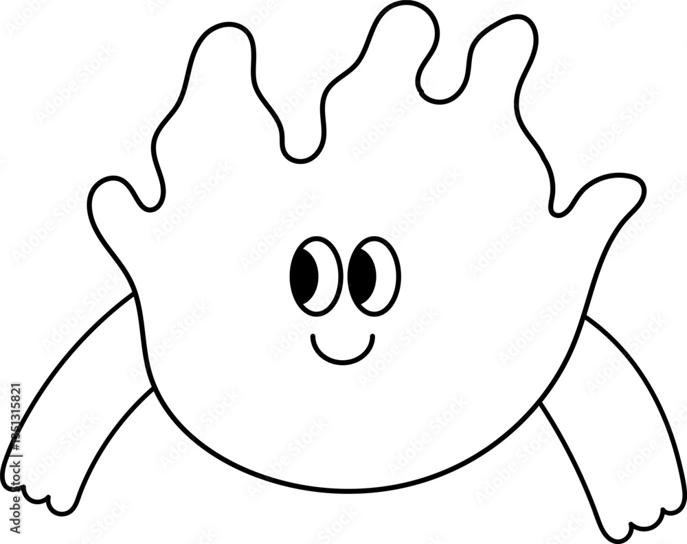 Cute cartoon doodle character. Funny cartoon character illustration. Vector design element for art, logo, social media, branding, print, sticker, poster, banner, ETC.