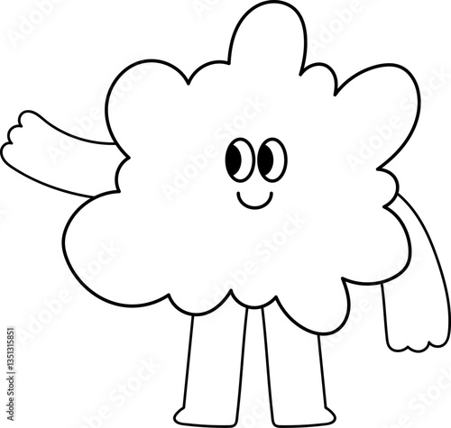 Cute cartoon doodle character. Funny cartoon character illustration. Vector design element for art, logo, social media, branding, print, sticker, poster, banner, ETC.