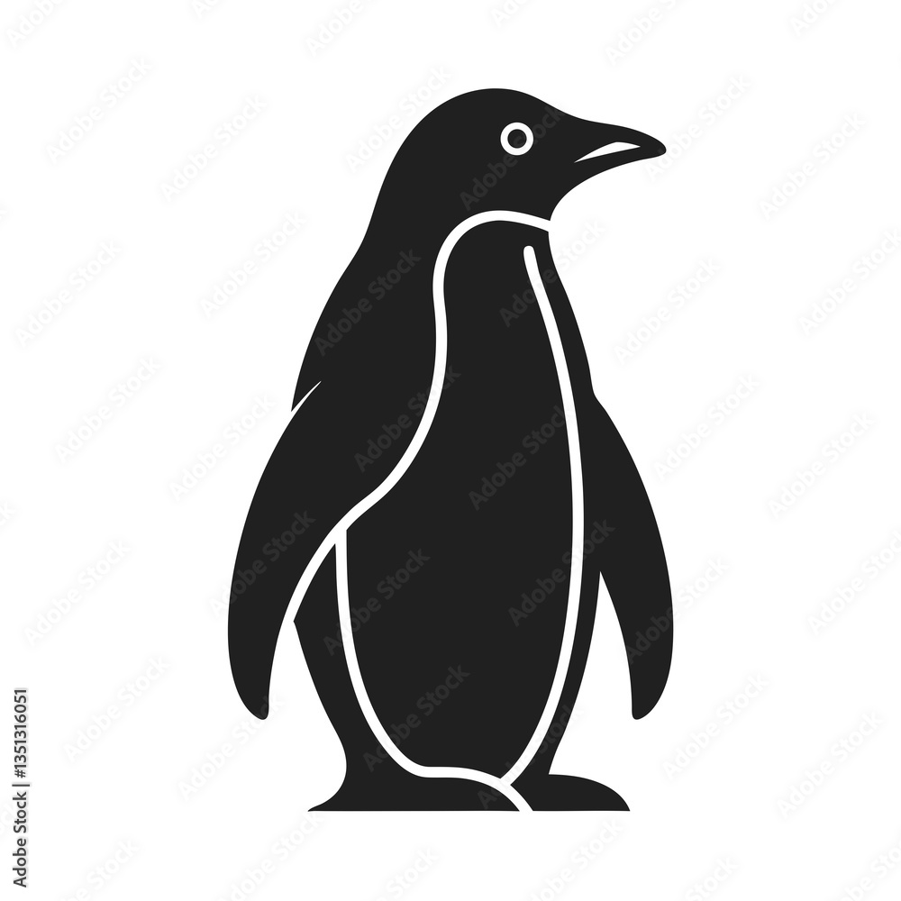 Naklejka premium Penguin silhouette vector illustration