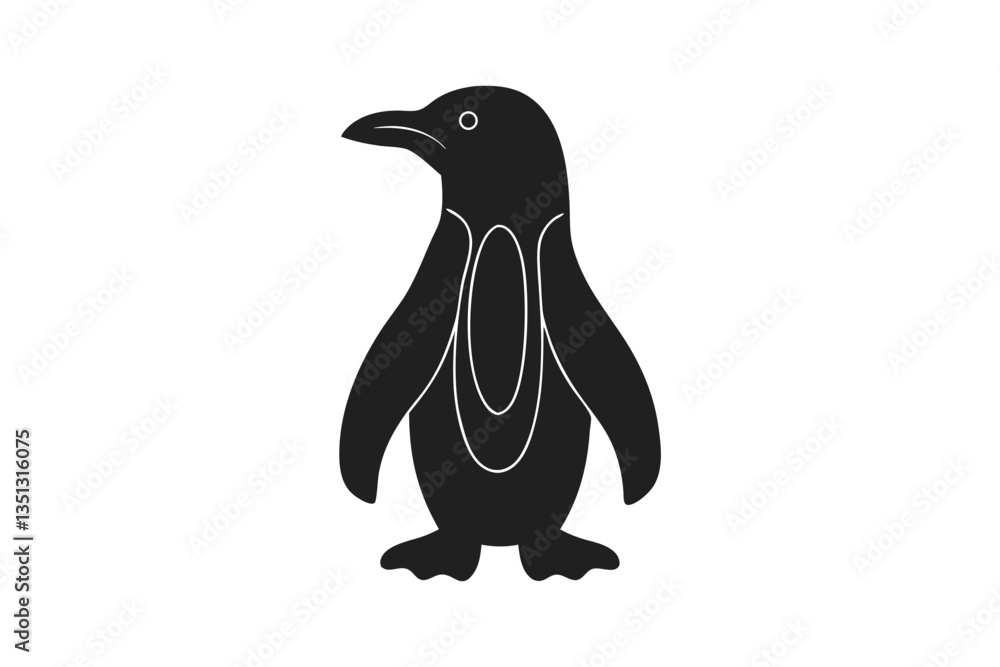 Fototapeta premium Penguin silhouette vector illustration