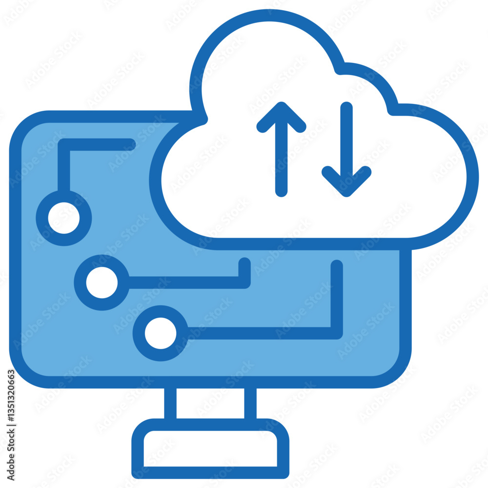 Cloud Computing Blue White Icon Cloud Computing Blue White Icon