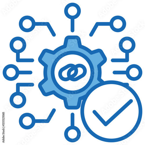 Smart Contract Blue White Icon