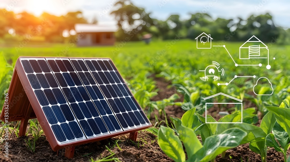 Fototapeta premium An intelligent solar powered smart home with dynamically adjustable ventilation and airflow regulation