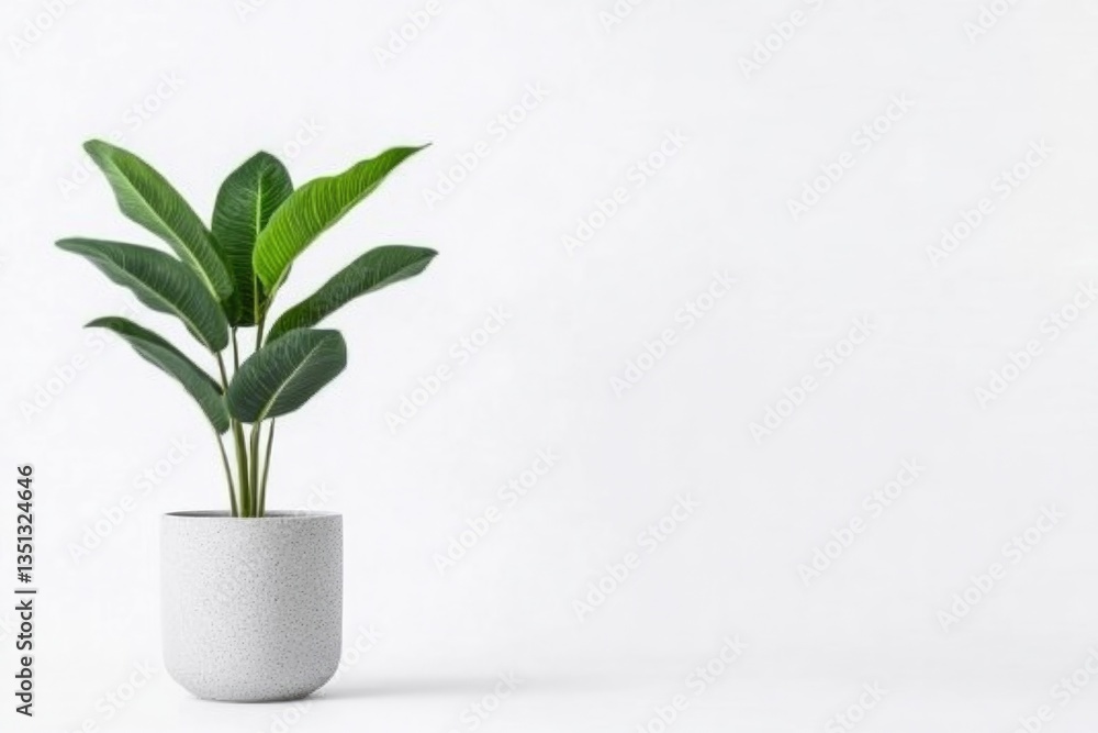 capture single potted indoor plant with sleek design on pristine white background emphasizing its natural aesthetics capture single potted indoor plant with sleek design on pristine white background emphasizing its natural aesthetics