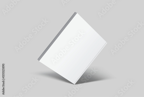 Vector realistic 3d square magazine mockup with white blank covers template on background. For the business presentation magazine, notebook, booklet, brochure, catalogue or a publisher advertising

