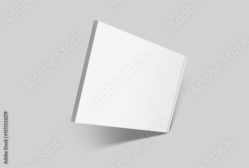 Vector realistic 3d landscape magazine mockup with white blank covers template on background. For the business presentation magazine, notebook, booklet, brochure, catalogue or a publisher advertising
