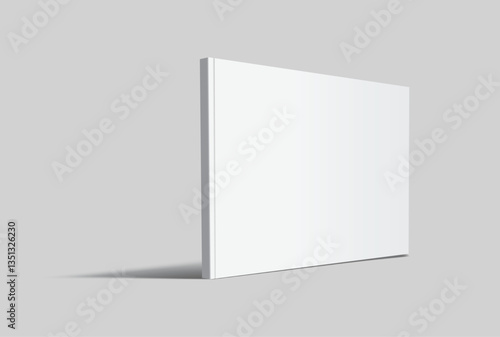 Vector realistic 3d landscape magazine mockup with white blank covers template on background. For the business presentation magazine, notebook, booklet, brochure, catalogue or a publisher advertising
