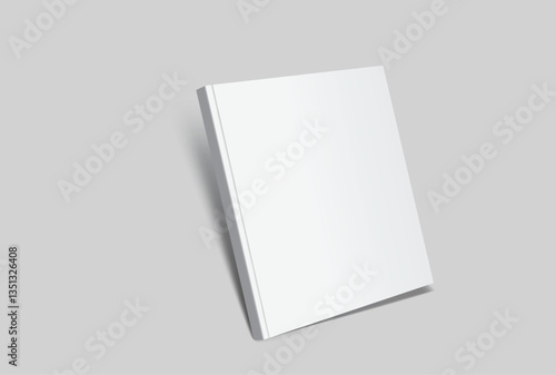 Vector realistic 3d square magazine mockup with white blank covers template on background. For the business presentation magazine, notebook, booklet, brochure, catalogue or a publisher advertising

