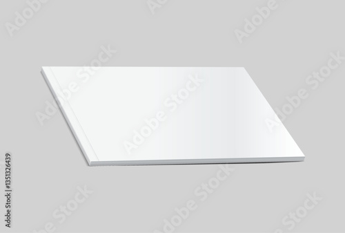 Vector realistic 3d landscape magazine mockup with white blank covers template on background. For the business presentation magazine, notebook, booklet, brochure, catalogue or a publisher advertising
