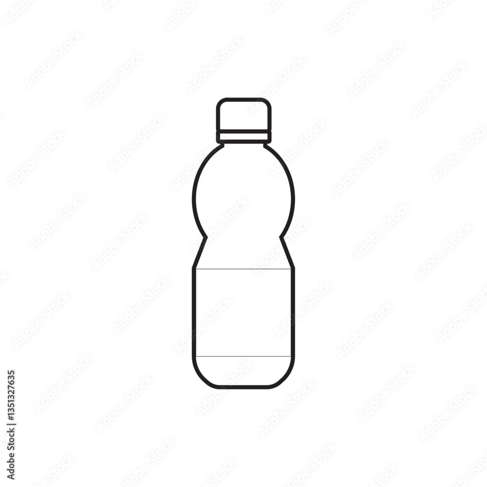 Plastic bottle black icon template. Vector flat style sign illustration Plastic bottle black icon template. Vector flat style sign illustration