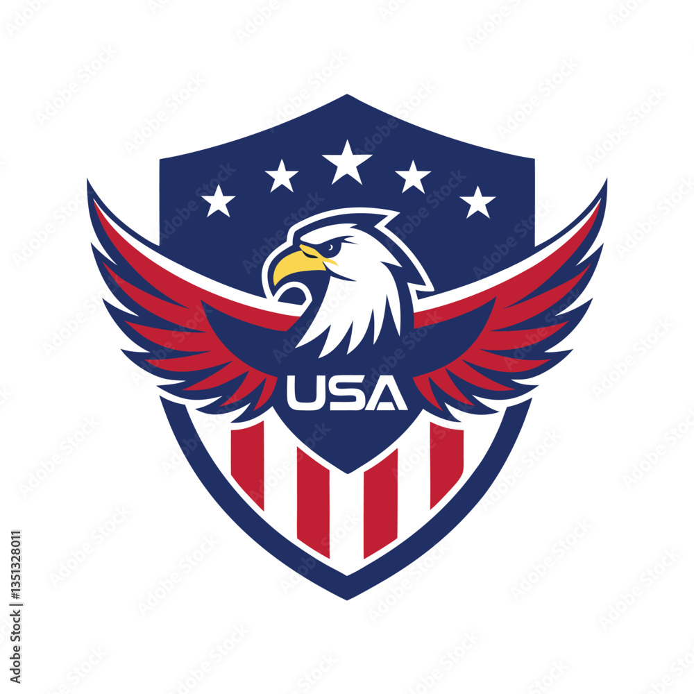 Obraz premium american eagle with flag