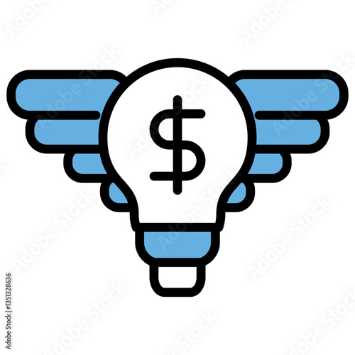 Angel Investor Blue Black Icon