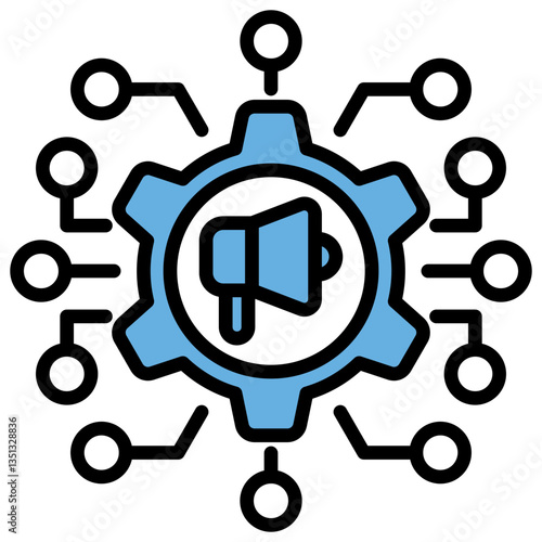 Advertising Technology Blue Black Icon