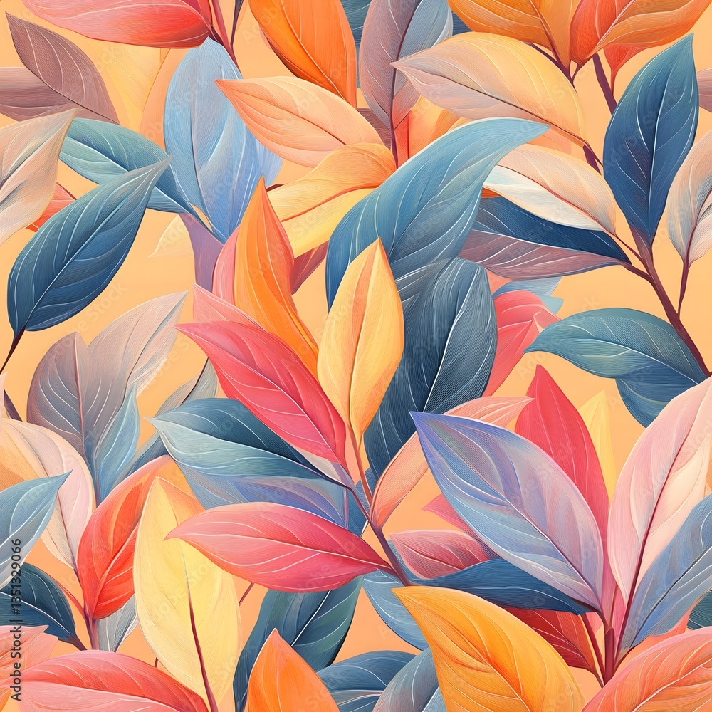 custom made wallpaper toronto digitalseamless pattern with leaves
