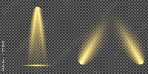 Bright light flash with cross-shaped beams, radiant white starburst, glowing flare overlay. Spotlight and Star with Bokeh and Dust Effect. Glowing Abstract. Yellow light effects. Light design element.