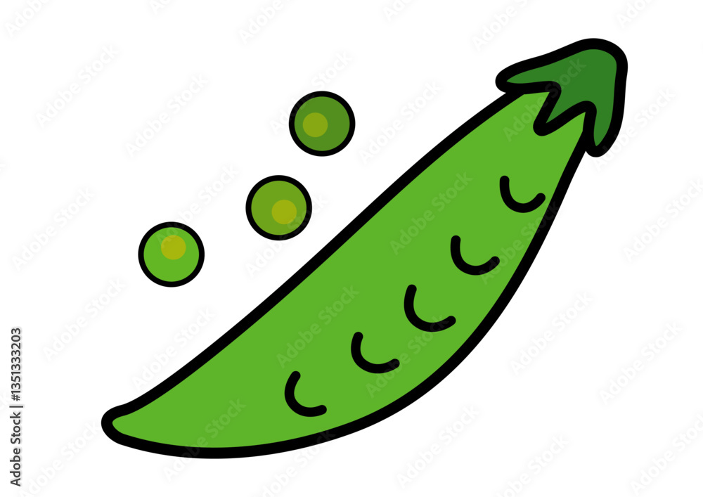 フレッシュ野菜 エンドウ豆のイラスト素材 フレッシュ野菜 エンドウ豆のイラスト素材