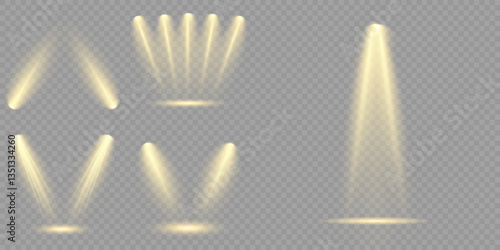 Bright light flash with cross-shaped beams, radiant white starburst, glowing flare overlay. Spotlight and Star with Bokeh and Dust Effect. Glowing Abstract. Yellow light effects. Light design element.