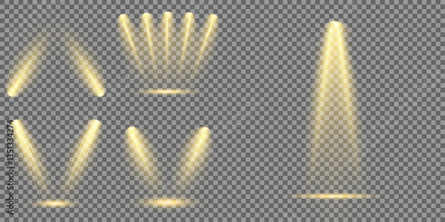 Bright light flash with cross-shaped beams, radiant white starburst, glowing flare overlay. Spotlight and Star with Bokeh and Dust Effect. Glowing Abstract. Yellow light effects. Light design element.
