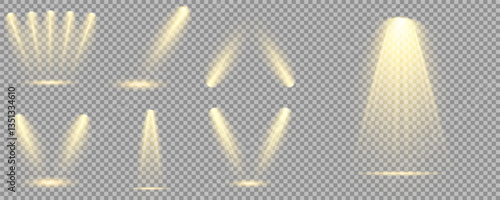 Bright light flash with cross-shaped beams, radiant white starburst, glowing flare overlay. Spotlight and Star with Bokeh and Dust Effect. Glowing Abstract. Yellow light effects. Light design element.