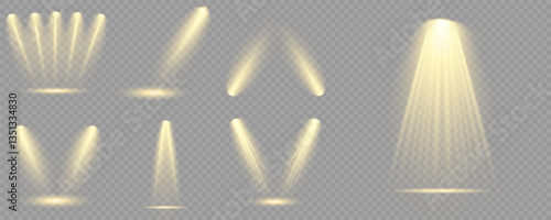 Bright light flash with cross-shaped beams, radiant white starburst, glowing flare overlay. Spotlight and Star with Bokeh and Dust Effect. Glowing Abstract. Yellow light effects. Light design element.