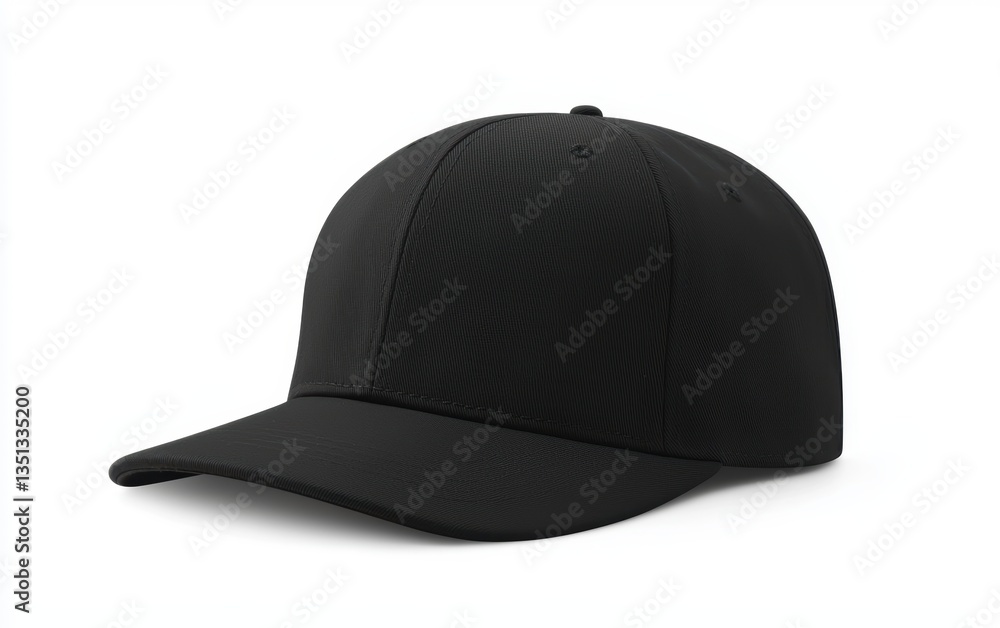 Classic blank cap with a flat bill, offering a photorealistic template for custom hat designs, corporate promotions, and fashion mockups Classic blank cap with a flat bill, offering a photorealistic template for custom hat designs, corporate promotions, and fashion mockups