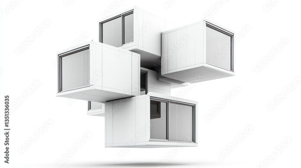 Modular Cubes, White, Design, 3D, Abstract, Studio Modular Cubes, White, Design, 3D, Abstract, Studio