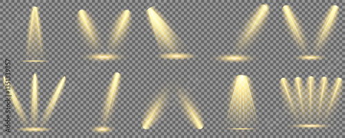Bright light flash with cross-shaped beams, radiant white starburst, glowing flare overlay. Spotlight and Star with Bokeh and Dust Effect. Glowing Abstract. Yellow light effects. Light design element.