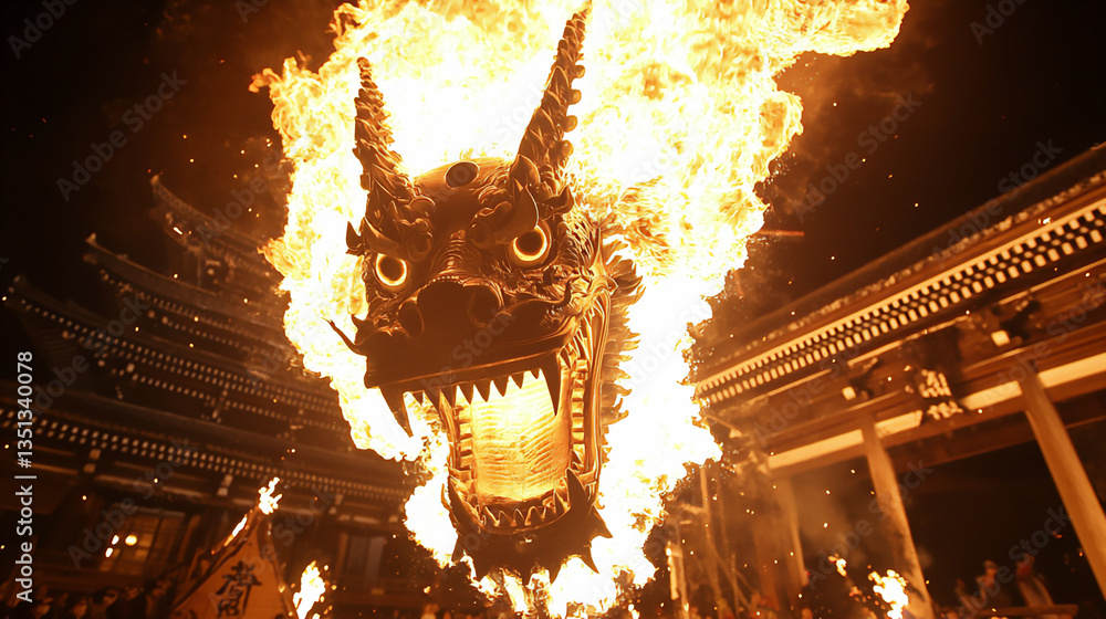 Obraz premium the unique kurama fire festival in kyoto