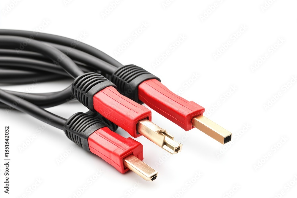 Essential Jumper Cable for Car Battery Boosting - Isolated on Clean White Background Essential Jumper Cable for Car Battery Boosting - Isolated on Clean White Background