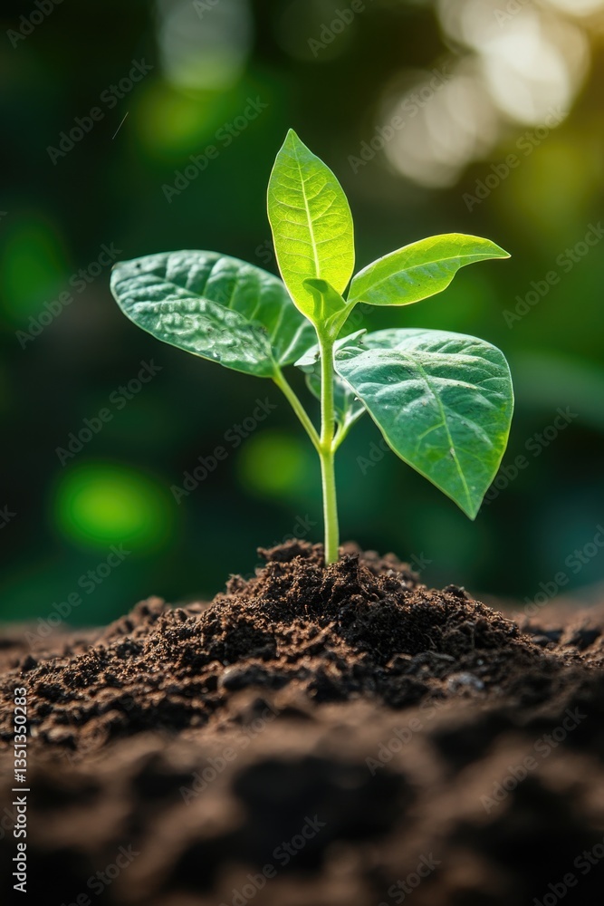 New life breaking through soil surface New life breaking through soil surface