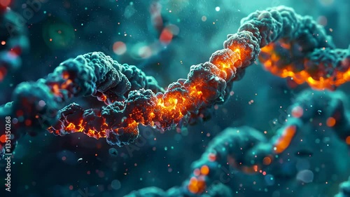 Fiery DNA Helix: A microscopic view of genetic material