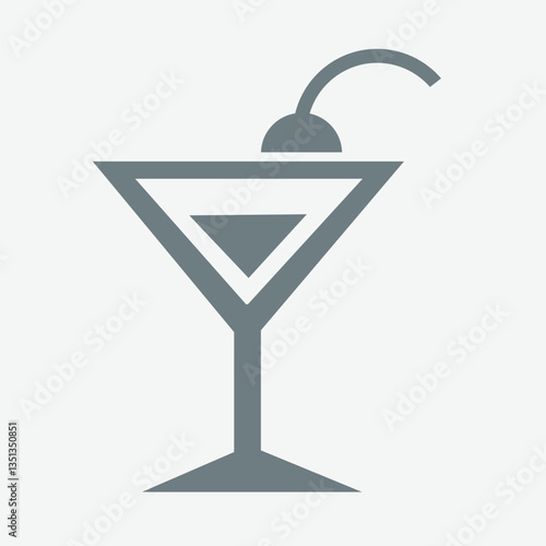 Cocktail icon, colorful mixed drink, festive, elegant glass, refreshing, vibrant.
