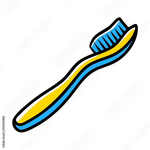 Bright toothbrush for dental hygiene, oral care, and clean teeth routine in vibrant colors