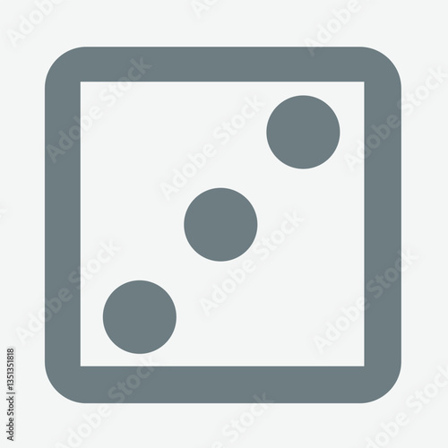 Vector icon representing a three-sided die, luck, chance, and games.