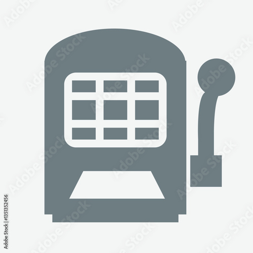 Icon representing slot machine, gambling, luck, casino, and entertainment experience.