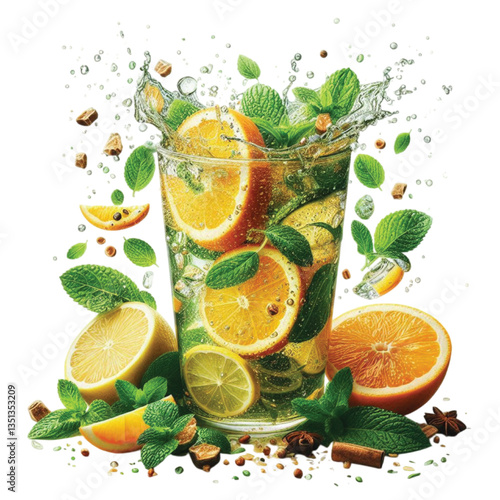 Ice with refreshing drink