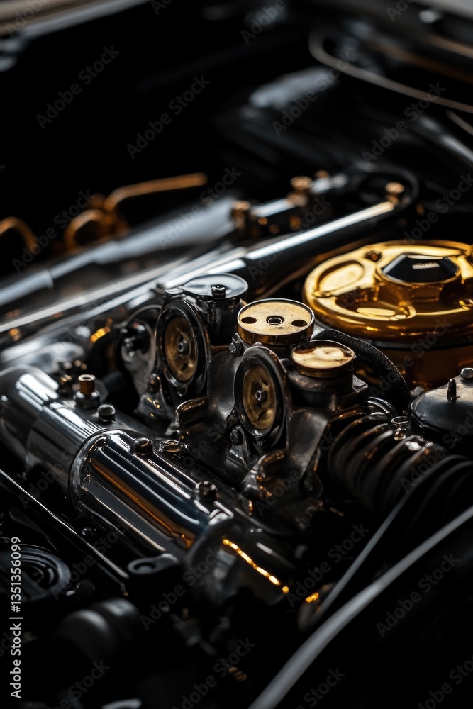 Obraz premium A detailed view of an automobile engine