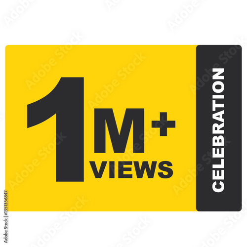 Download this Views Celebration Thumbnail Golden Banner Set 1M, 1 Million Views, 1M Views, 1M Views eps vector file20