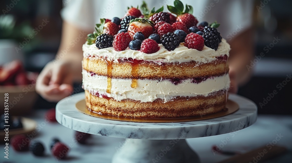 custom made wallpaper toronto digitalBaker presents berry cake, kitchen setting
