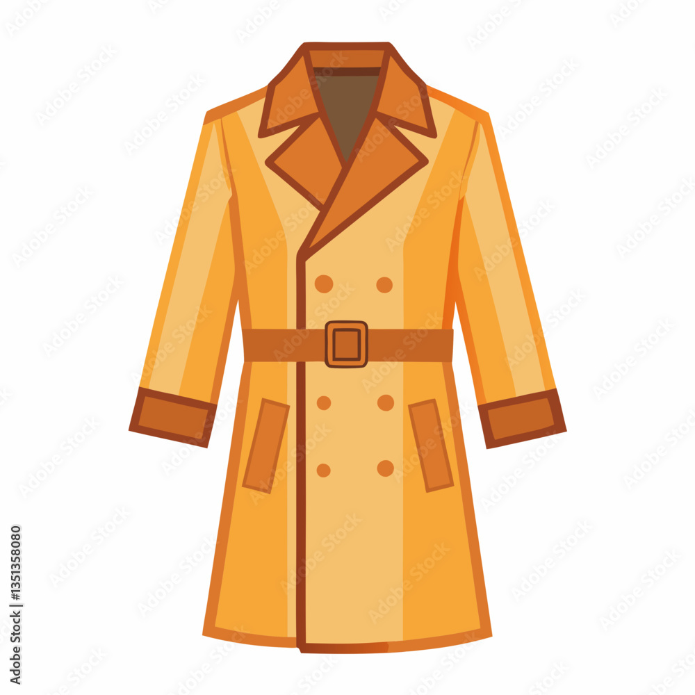 Minimalist Trench Coat Vector on White Background Minimalist Trench Coat Vector on White Background