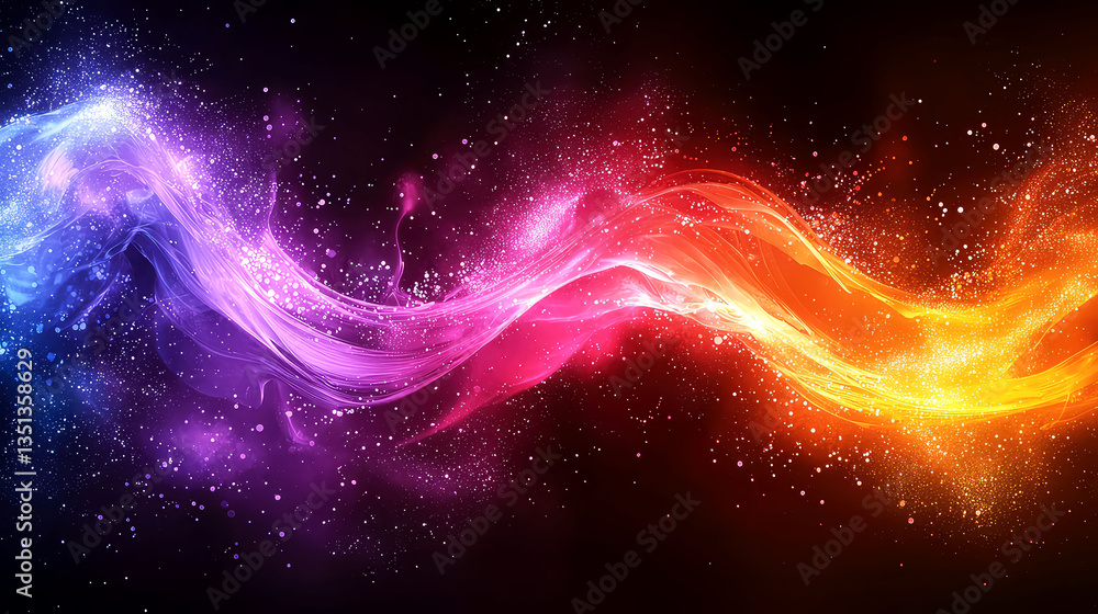 Abstract Cosmic Energy: Vibrant Colors and Flowing Light Waves Abstract Cosmic Energy: Vibrant Colors and Flowing Light Waves