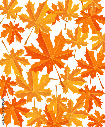 Seamless pattern with colorful maple leaves stock illustration