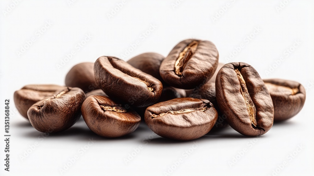 PNG of Isolated Coffee Beans with a Lifelike Texture PNG of Isolated Coffee Beans with a Lifelike Texture